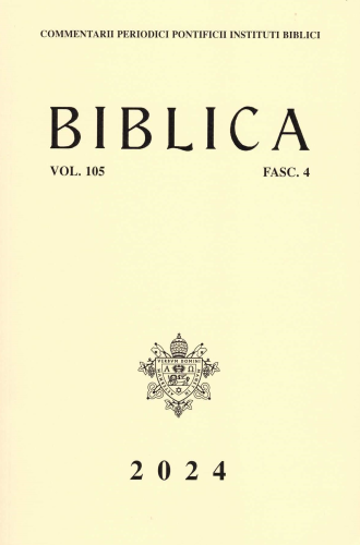 Biblica, 105/4 - Vol 105 - Fasc. 4 - 2024 - Seeking the Face of the Messiah in Pss 24,6 and 27,8 MT