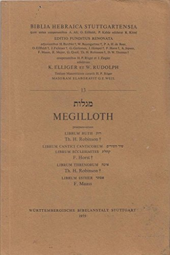 Biblia hebraica stuttgartensia. Megilloth